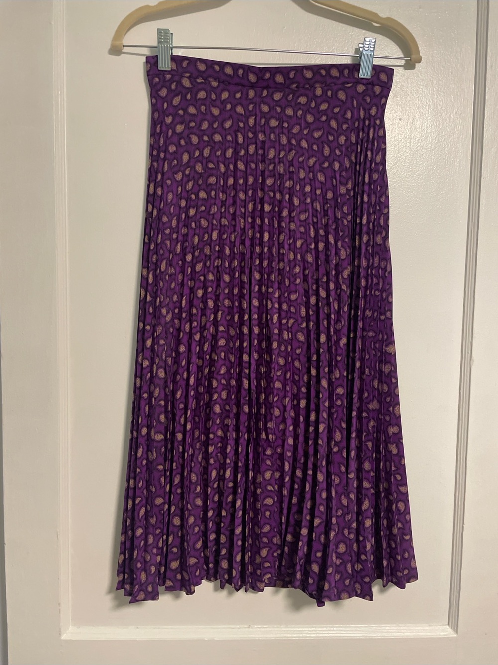 Vintage Pleated Purple Midi Skirt size 10